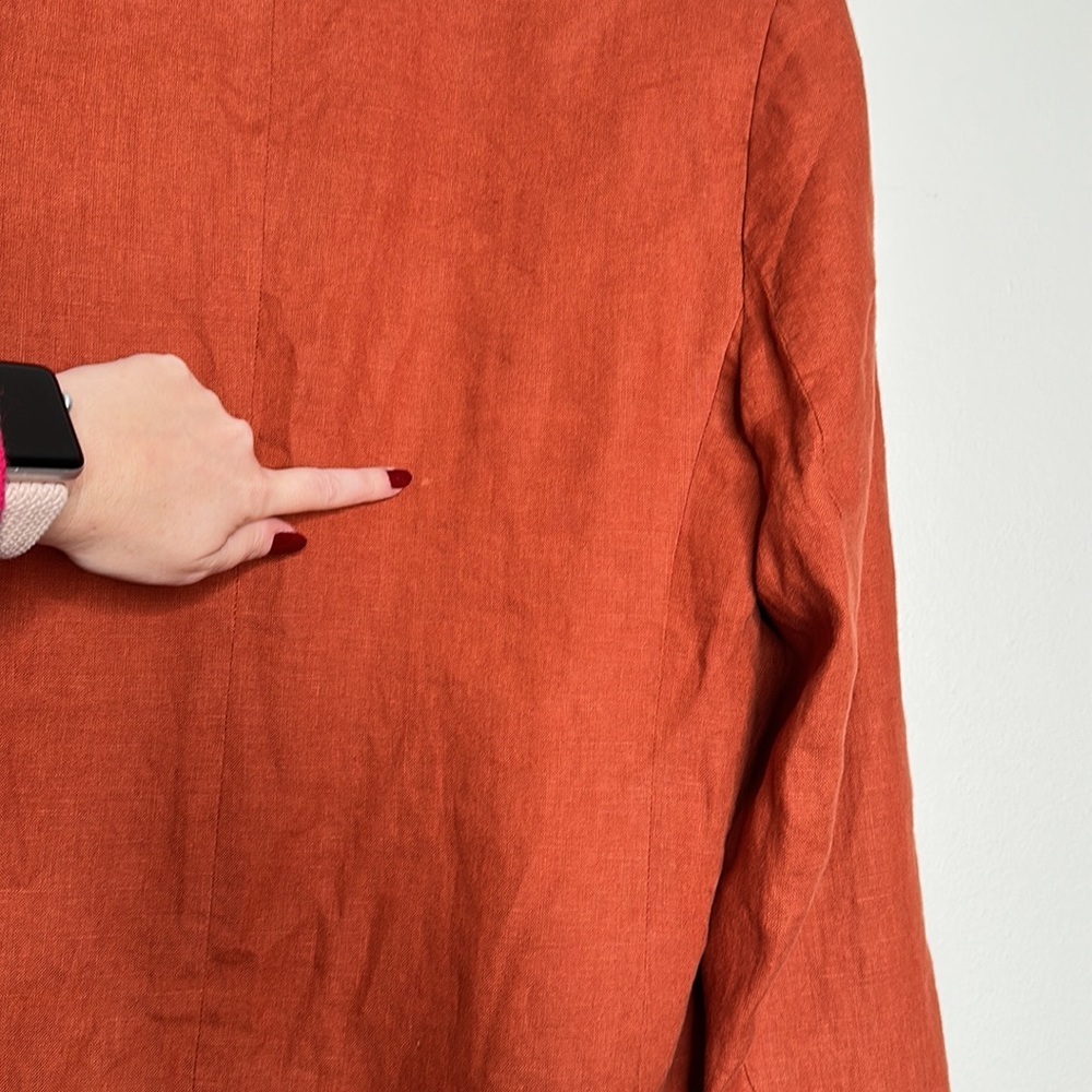 FARM Rio Rust Orange Linen Blazer - Picture 9 of 12